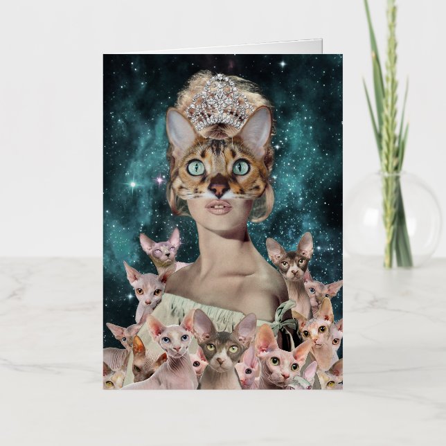 Cat Lady Foil Greeting Card (Front)