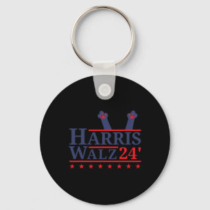 Cat Lady For Kamala Harris Tim Walz 2024 Election  Key Ring