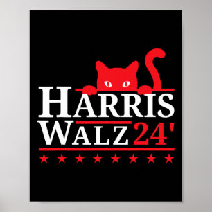 Cat Lady For Kamala Harris Tim Walz Vp 2024 Poster
