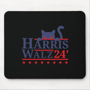 Cat Lady For Kamala Harris Tim WAlzheimer 2024  Mouse Pad