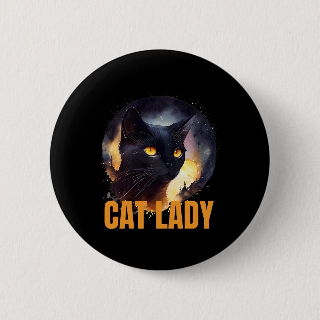 Cat Lady For Kamala Harris Unique Design  6 Cm Round Badge (Front)
