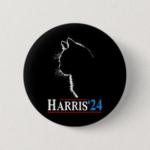 Cat Lady Funny Cat Ladies For Kamala Harris 2024  6 Cm Round Badge