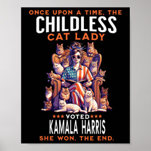Cat Lady Funny Kamala Harris 2024 Cat Owner  Poster