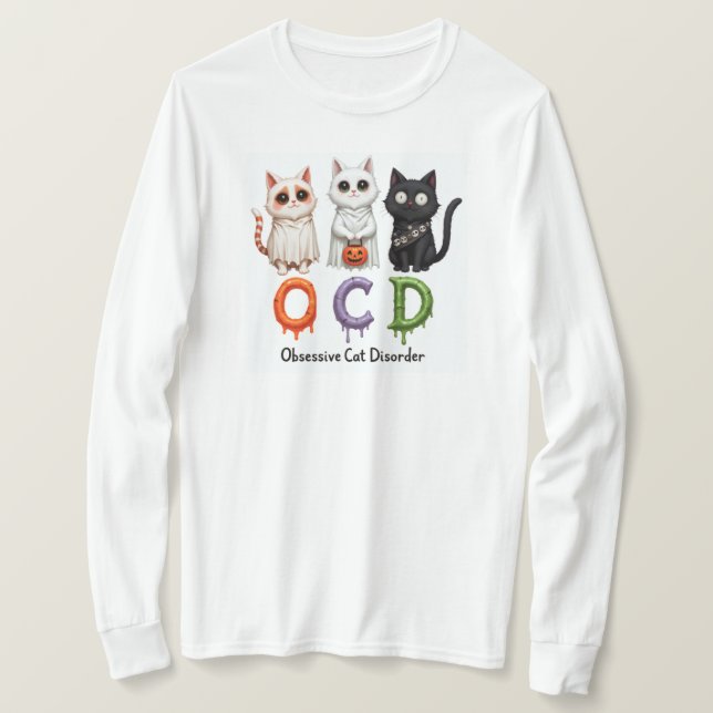 Cat Lady Gift - Obsessive Cat Disorder T-Shirt (Design Front)