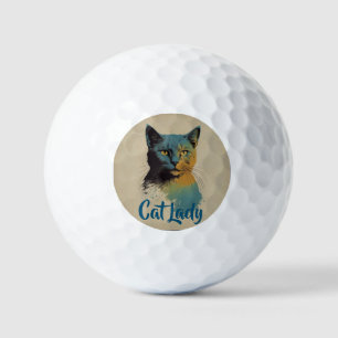 Cat Lady Golf Ball