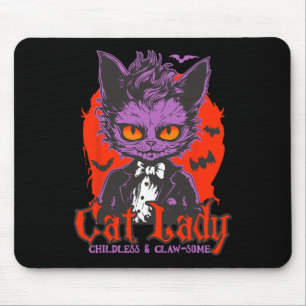 Cat Lady Halloween Feminist Childless Cat Ladies H Mouse Pad