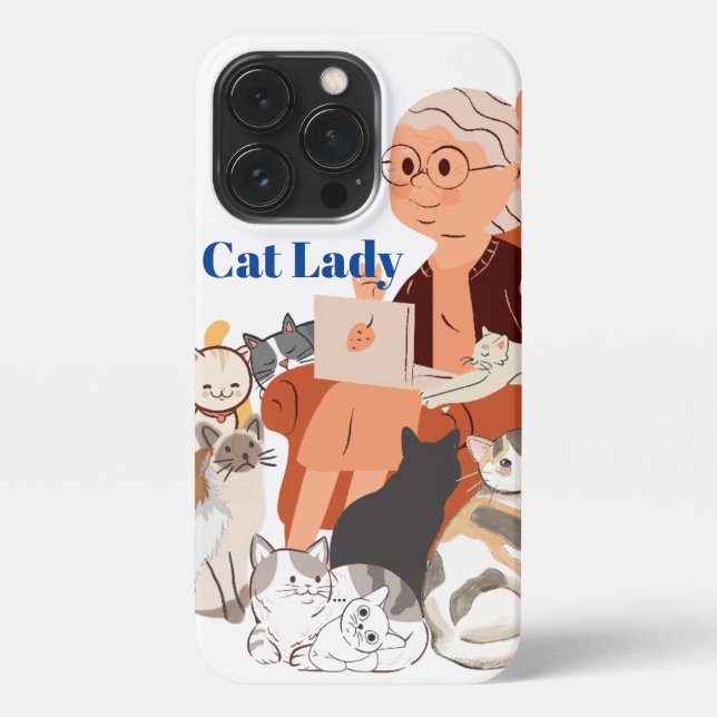 Cat Lady II iPhone 13 Pro Slim Fit Case, Glossy iPhone Case (Back)