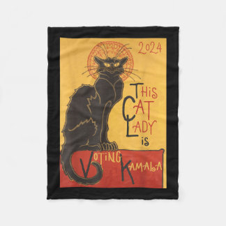 Cat Lady Kamala Le Chat Noir Funny Ballot Fleece Blanket