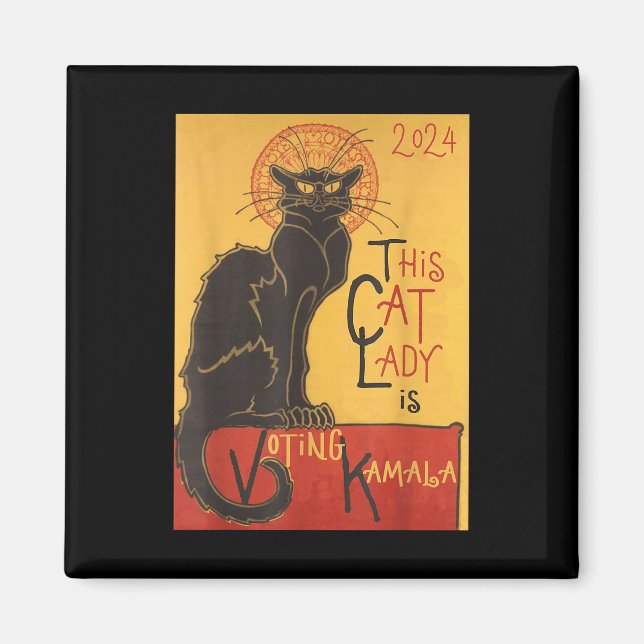 Cat Lady Kamala Le Chat Noir Funny Ballot Magnet (Front)