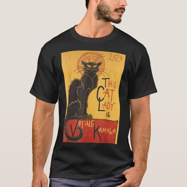 Cat Lady Kamala Le Chat Noir Funny Ballot T-Shirt (Front)