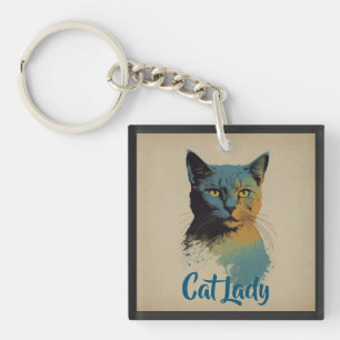 Cat Lady Keychain