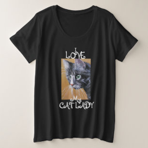 Cat Lady Love Women's Plus-Size Basic T-Shirt Plus Size T-Shirt