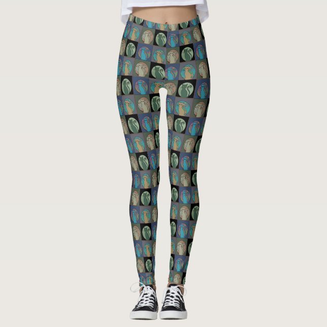 Cat Lady Multi Cats Sitting Thunder_Cove Leggings (Front)