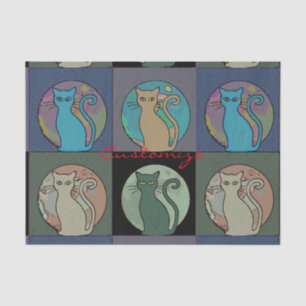 Cat Lady Multi Cats Sitting Thunder_Cove Tissue Paper