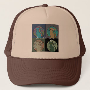 Cat Lady Multi Cats Sitting Thunder_Cove Trucker Hat