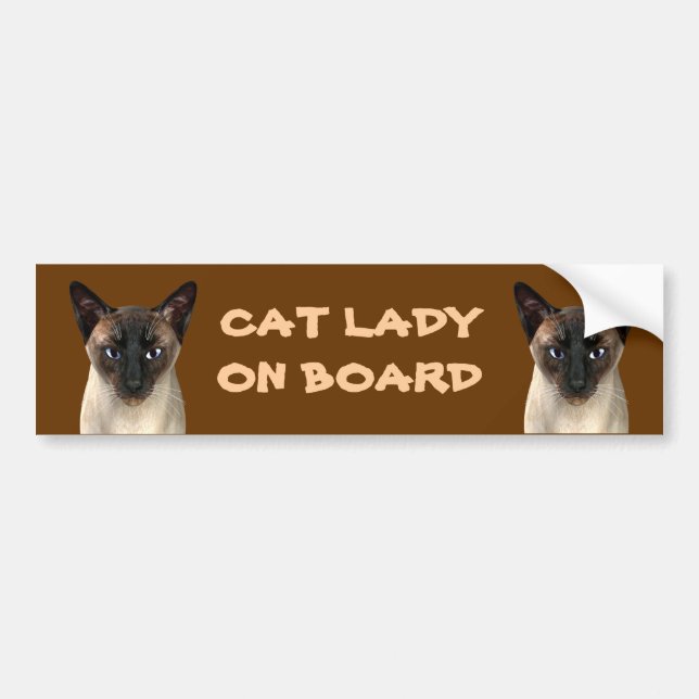 Cat Lady On Board Bumper Sticker (Front)