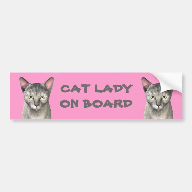 Cat Lady On Board Bumper Sticker (Front)