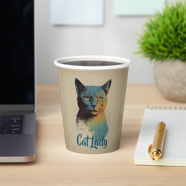 Cat Lady Paper Cup (Insitu)