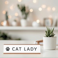 Cat Lady Paw Print Modern White
