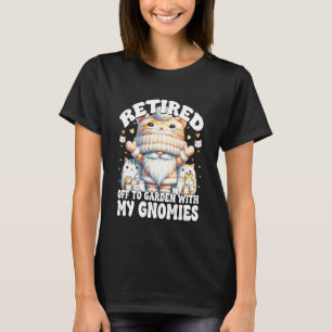 Cat Lady Retirement Saying Funny Gnome For Retired T-Shirt