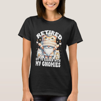 Cat Lady Retirement Saying Funny Gnome For Retired T-Shirt