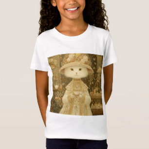 Cat Lady Snow – Victorian Cat with Teacup T-Shirt