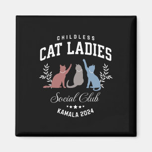 Cat Lady Social Club Kamala-harris President 2024 Magnet