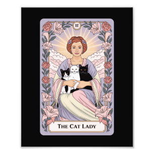 Cat Lady Tarot Card Witchy Feline Mom Photo Print