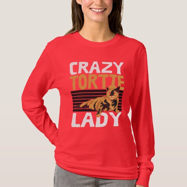 Cat Lady Tortie Hairless Feline Mum T-Shirt (Front)