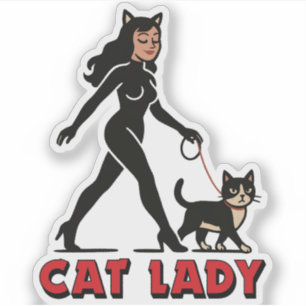 Cat Lady - Tuxedo Cats Lover - Comic Art Graphic