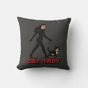 Cat Lady - Tuxedo Cats Lover - Comic Art Graphic Cushion