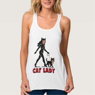 Cat Lady - Tuxedo Cats Lover - Comic Art Graphic Singlet