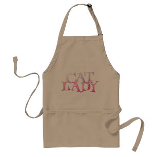Cat Lady Typography Pink Purple Standard Apron