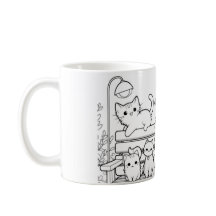 Cat lady with her cats on a bench