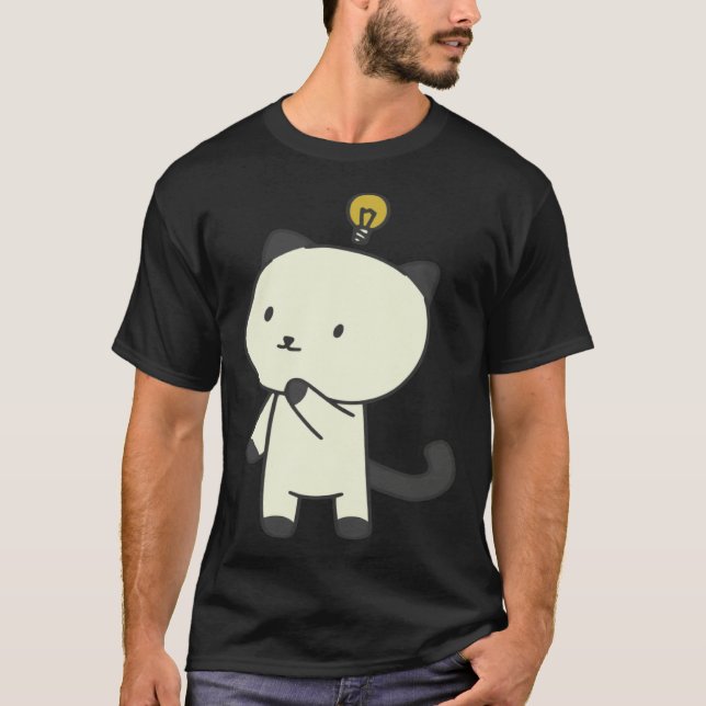 cat  lamp thinking T-Shirt (Front)