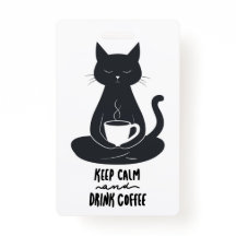 Cat Lanyard, Keep Calm and Drink Coffee Lanyard