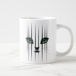 Cat Large Green Eyes Modern Cat Lover Coffee Mug