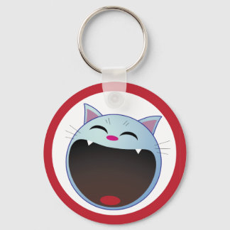cat laughing key ring
