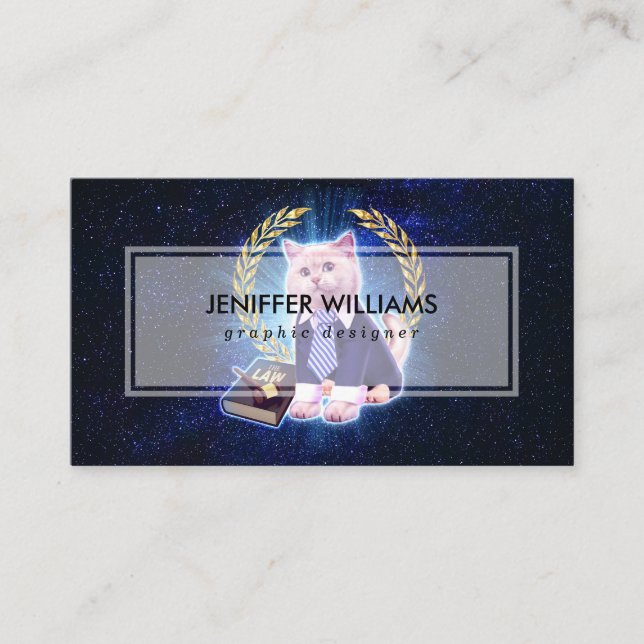 Cat lawyer in space                                business card (Front)