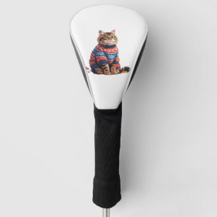 Cat Leaf Fall Hello Autumn Funny Cat Kitten Lover  Golf Head Cover