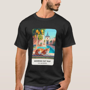 Cat Lemon Moroccan Courtyard Pool Relax Calm T-Shirt