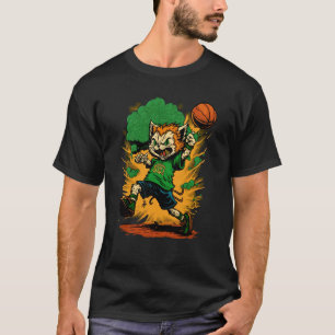 Cat Leprechaun Basketball St Patricks Day Sports T-Shirt
