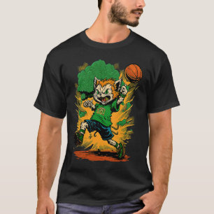 Cat Leprechaun Basketball St Patricks Day Sports T-Shirt