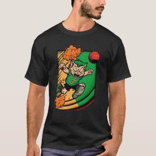 Cat Leprechaun Basketball St Patricks Day Sports T-Shirt
