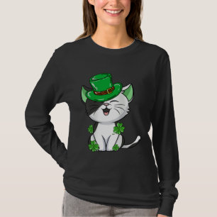 Cat Leprechaun  Cat  Shamrock St Patrick s Day T-Shirt