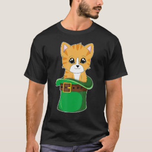 Cat Leprechaun Hat  Kid St Patricks Day Catty Kitt T-Shirt