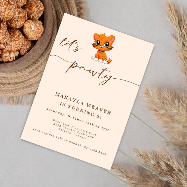 Cat let's pawty Are you kitten me Birthday Invitation (Creator Uploaded)