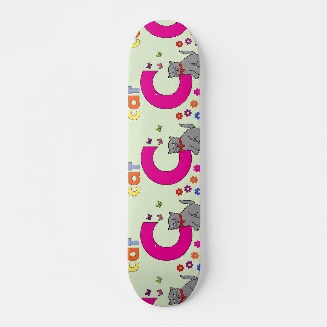 Cat Letter C Skateboard (Front)