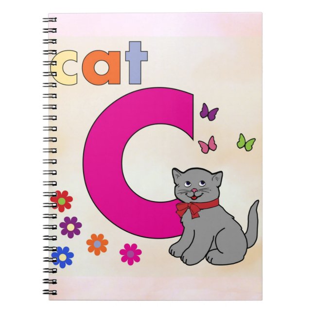 Cat Letter C Spiral Notebook (Front)