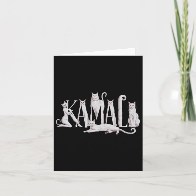 Cat Lettering Art - Kamala Harris 2024  Card (Front)